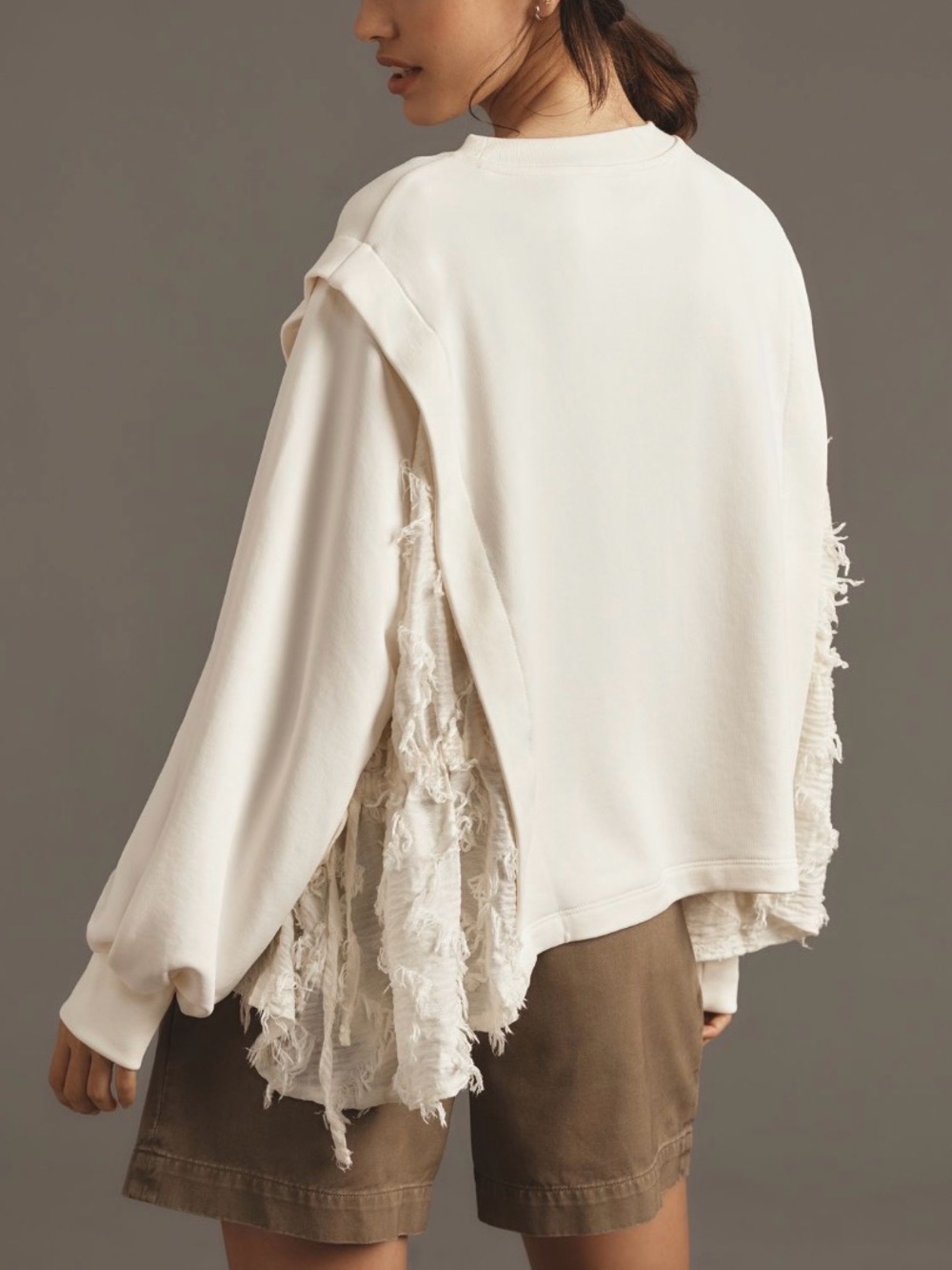 Another Women’s Cream Long-Sleeve Pullover Top - Picture 3 of 5